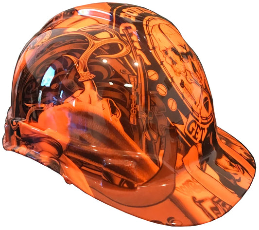 Custom Hard Hat Hi Vis Orange Fantasy Chic Cap Style Ridgeline