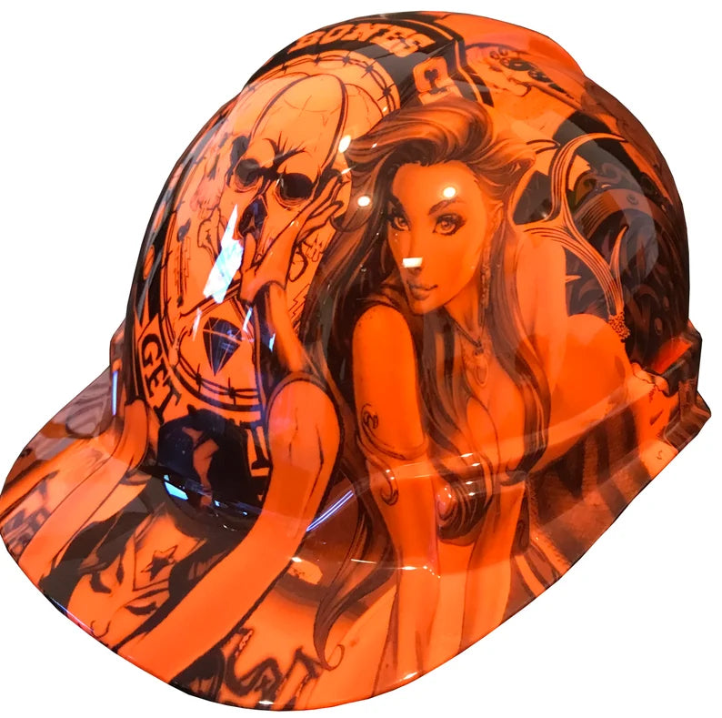 Custom Hard Hat Hi Vis Orange Fantasy Chic Cap Style Ridgeline