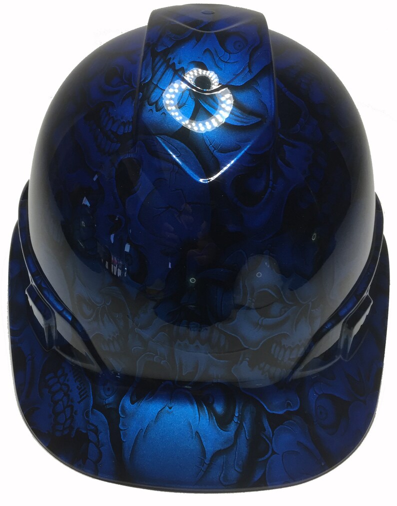 Custom Hard Hat Speedway Blue Insanity Skulls Cap Style Ridgeline