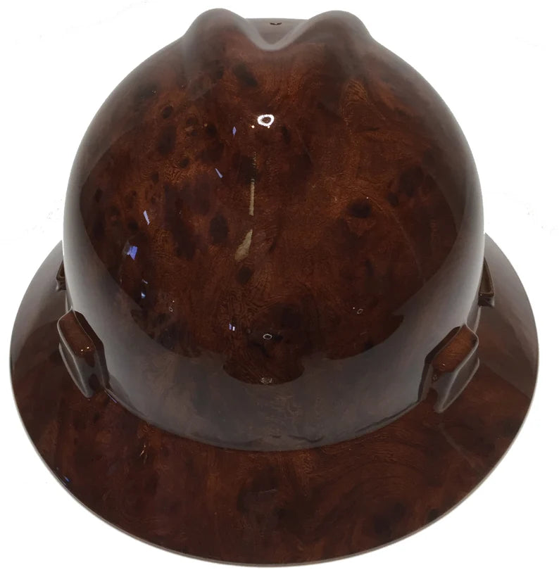 Hard Hat MSA V-Gard Full Brim Custom Dark Burlwood