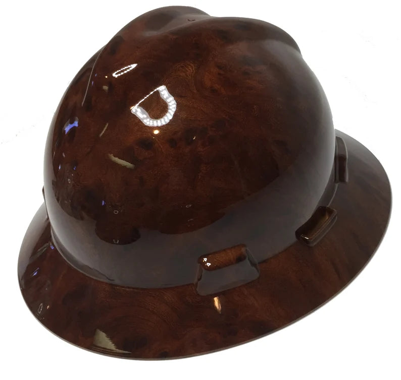 Hard Hat MSA V-Gard Full Brim Custom Dark Burlwood