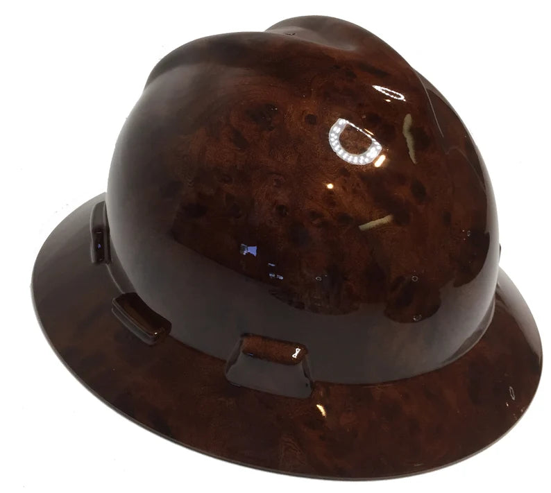 Hard Hat MSA V-Gard Full Brim Custom Dark Burlwood