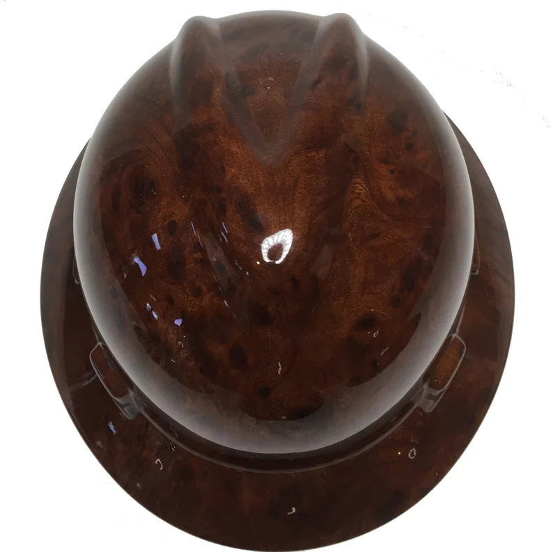 Hard Hat MSA V-Gard Full Brim Custom Dark Burlwood