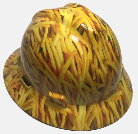 Custom Hard Hat MSA V-Gard Full Brim French Fries