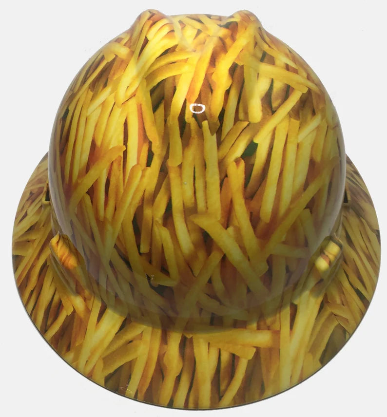 Custom Hard Hat MSA V-Gard Full Brim French Fries