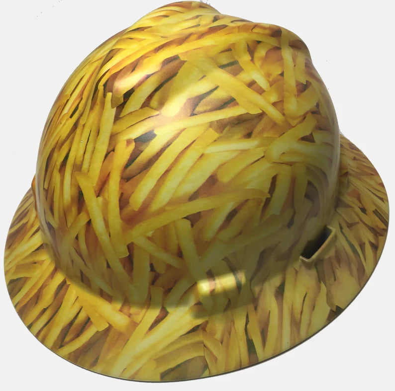 Custom Hard Hat MSA V-Gard Full Brim French Fries