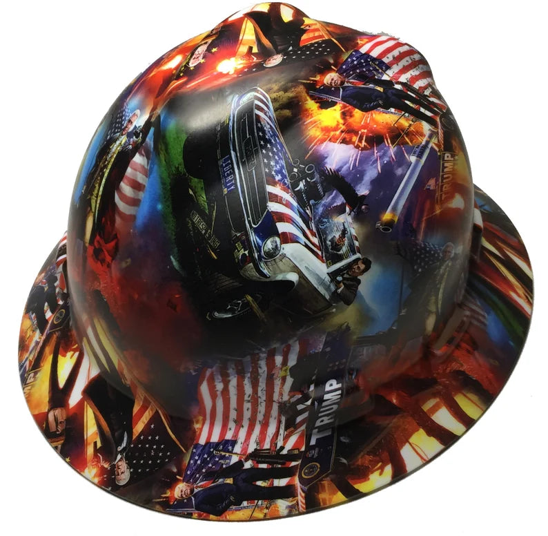 Custom Trump Hard Hat MSA V-Gard Full Brim