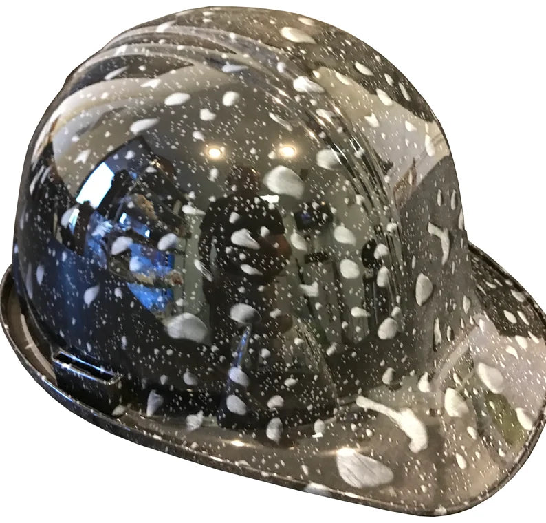 Custom Hydro Dipped Hard Hat SL Series Cap Style Custom Black Raindrops