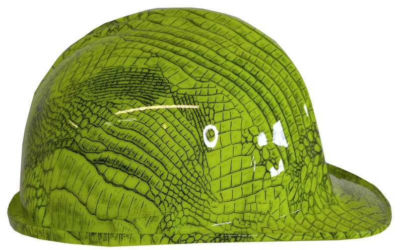 Hard Hat SL Series Cap Style Custom Hydro Dipped Hi Vis Green Gator Skin