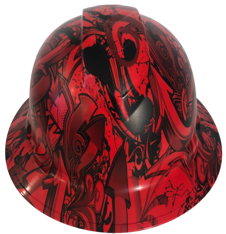 Hard Hat Ridgeline Full Brim Custom Red Graffiti