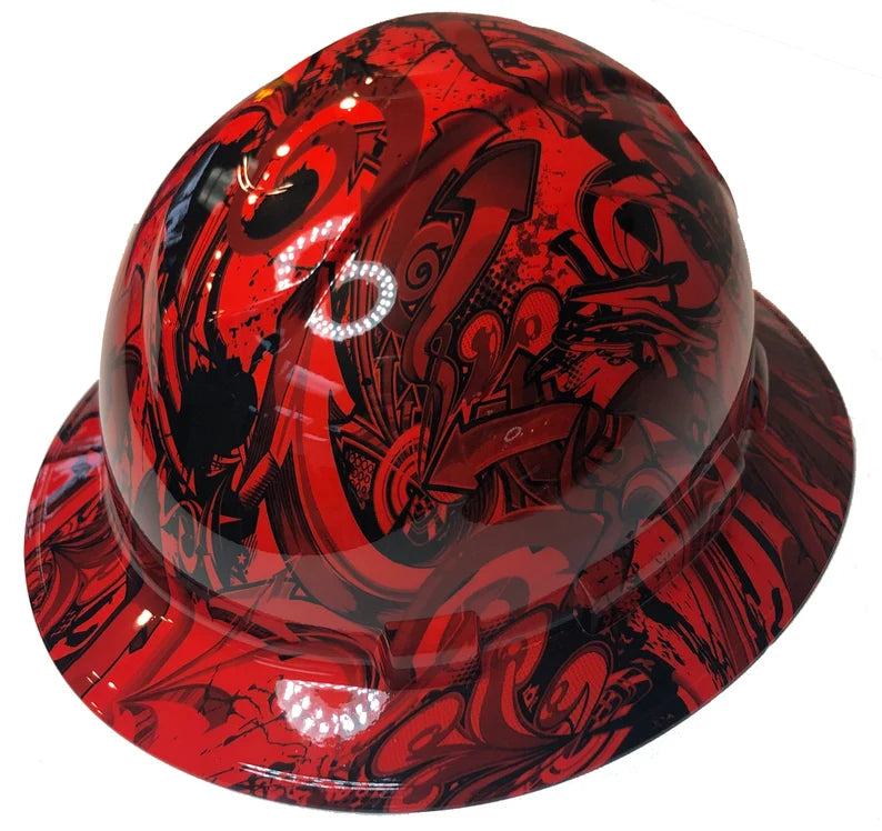 Hard Hat Ridgeline Full Brim Custom Red Graffiti