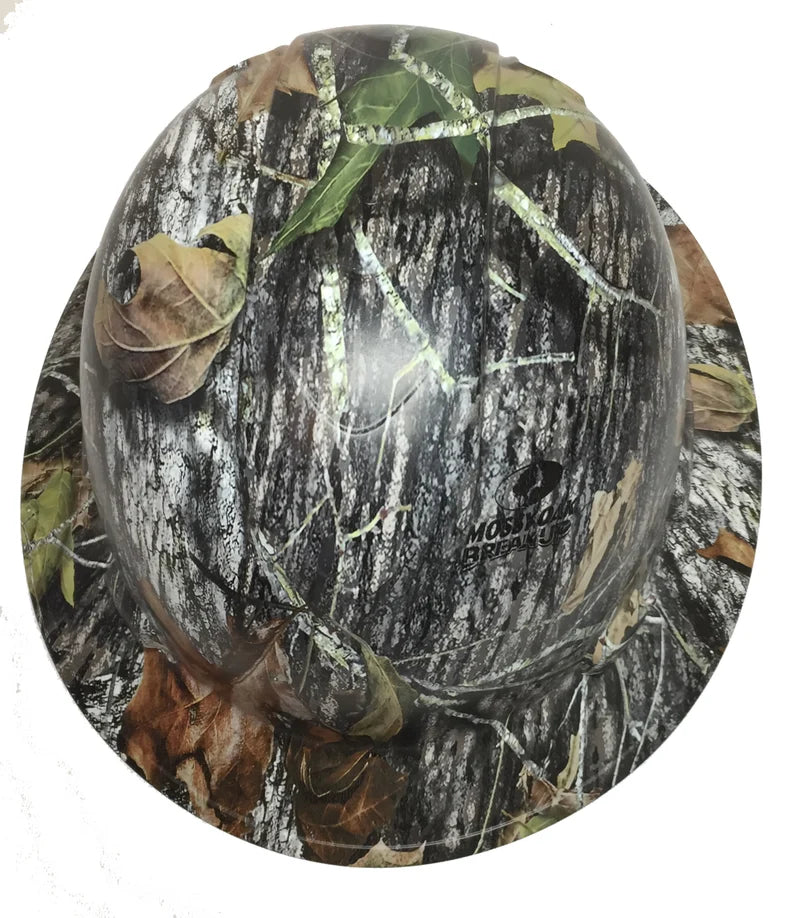 Custom Hydro Dipped Hard Hat Mossy Oak Break Up Full Brim Ridgeline