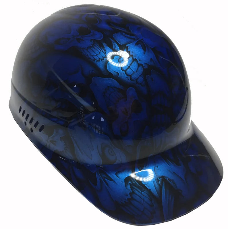 Custom Hydro Dipped Speedway Blue Insanity Skulls Bump Cap