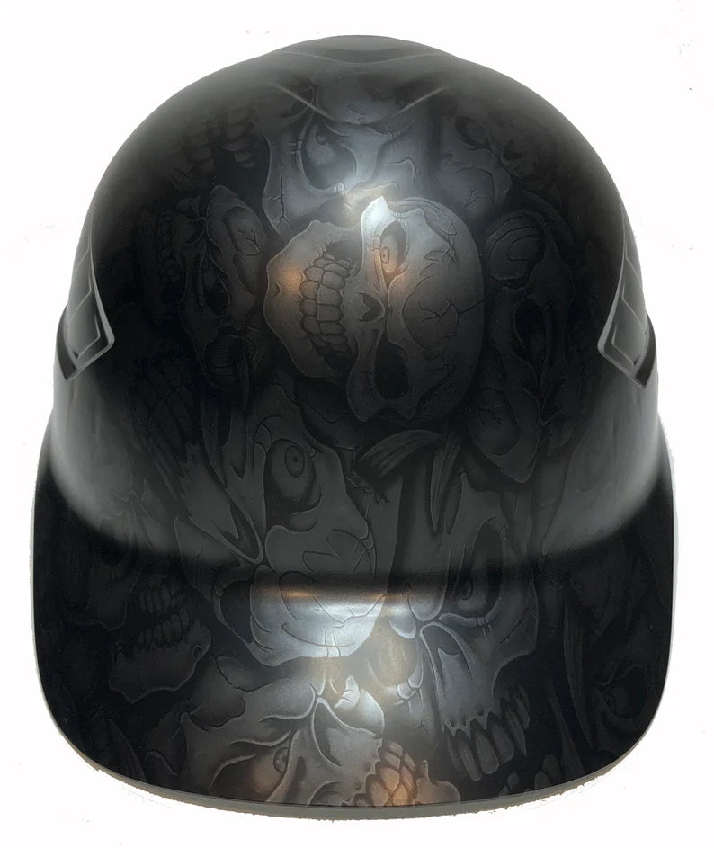 Custom Hydro Dipped Metallic Graphite Insanity Skulls Bump Cap