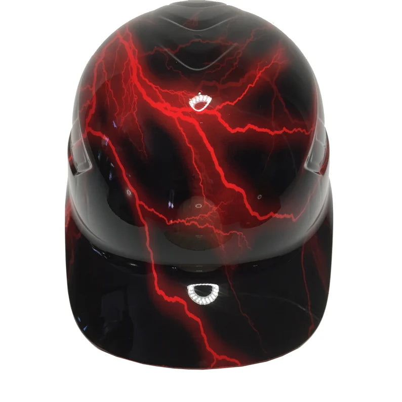 Custom Hydro Dipped Red Lightning Bump Cap