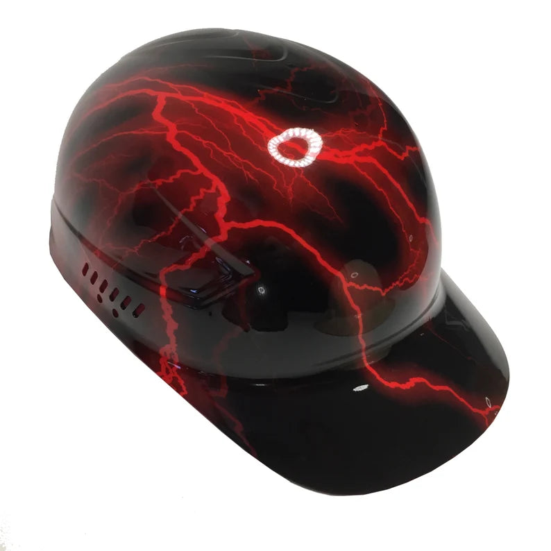 Custom Hydro Dipped Red Lightning Bump Cap