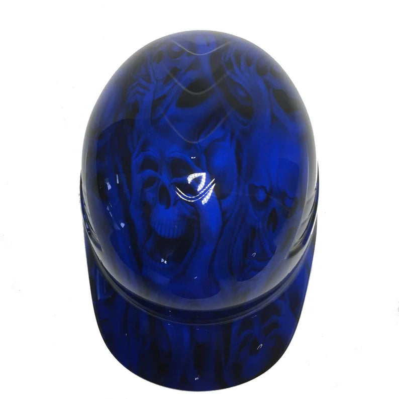 Custom Hydro Dipped Blue No Evil Skulls Bump Cap