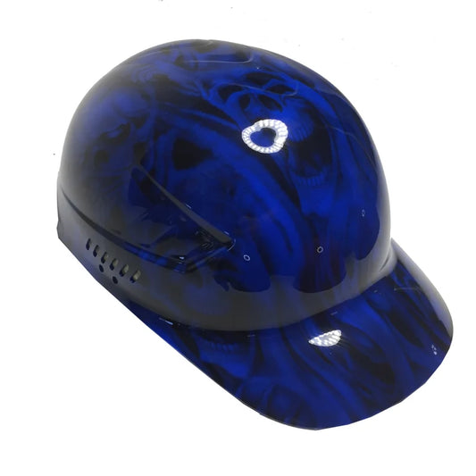 Custom Hydro Dipped Blue No Evil Skulls Bump Cap