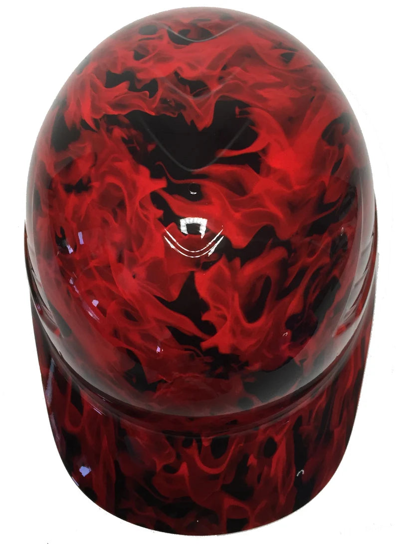 Custom Hydro Dipped Red Flames Bump Cap