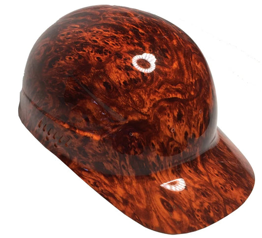 Custom Hydro Dipped Orange Burlwood Bump Cap