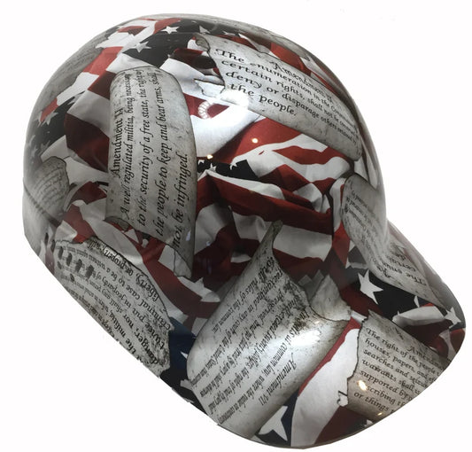 Custom Hydro Dipped Pearl White Amendments American Flags Bump Cap