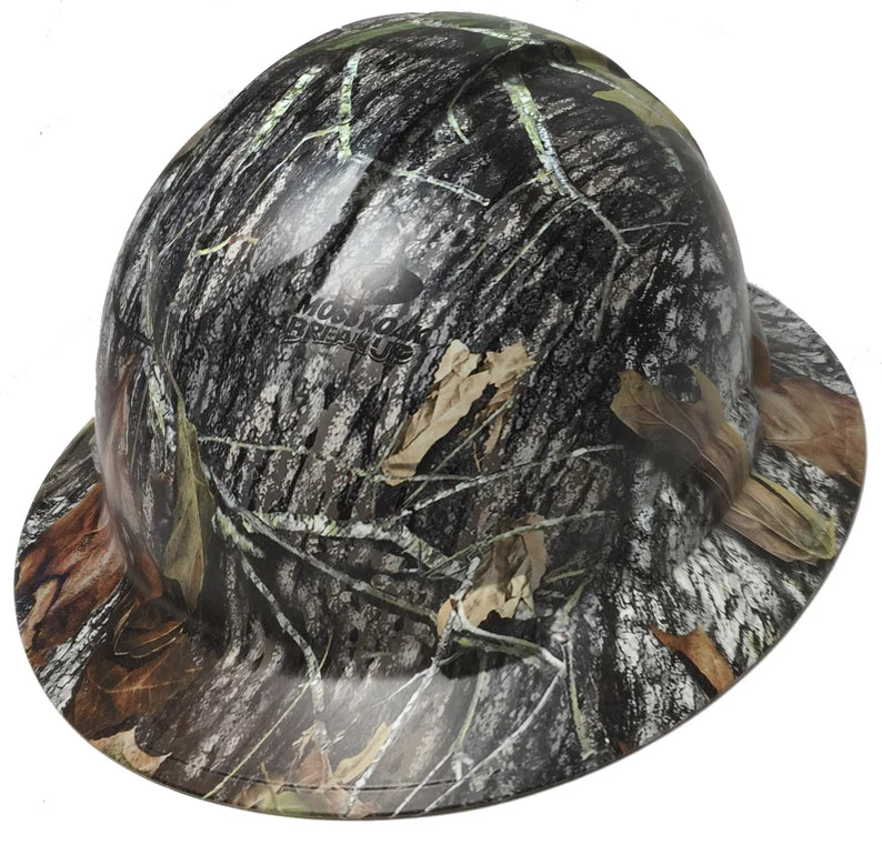 Custom Hydro Dipped Hard Hat Mossy Oak Break Up Full Brim Ridgeline