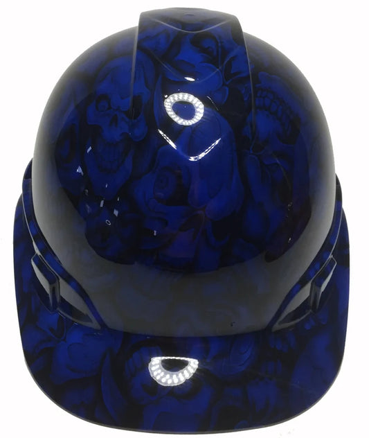 Custom Hydro Dipped Hard Hat Ridgeline Cap Style Custom Dark Blue Insanity Skulls