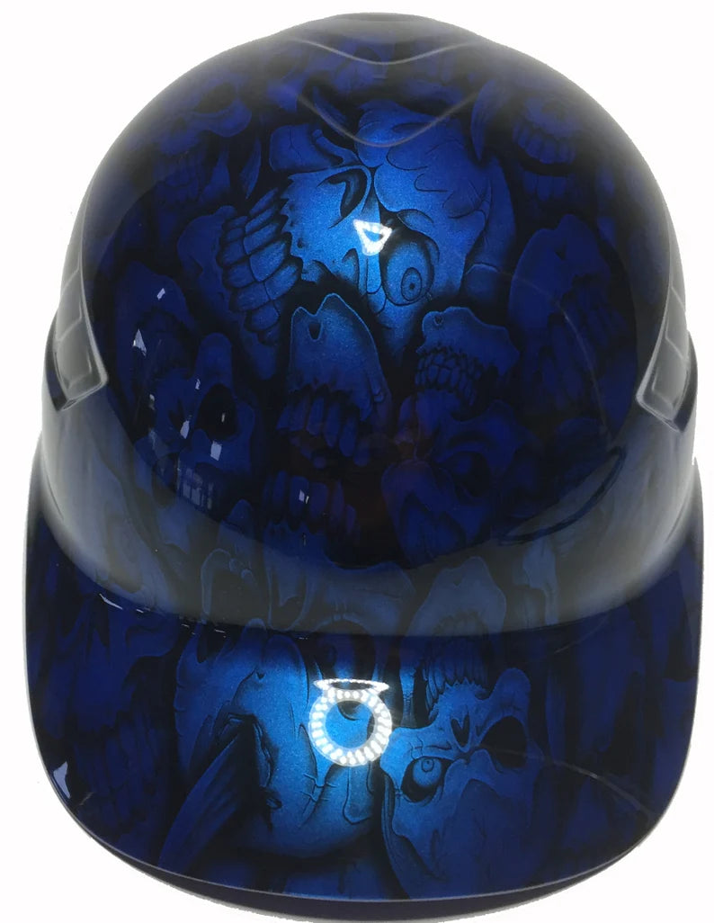 Custom Hydro Dipped Speedway Blue Insanity Skulls Bump Cap