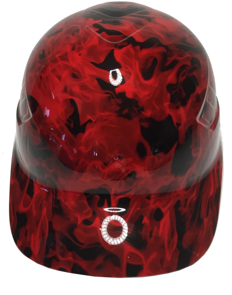 Custom Hydro Dipped Red Flames Bump Cap