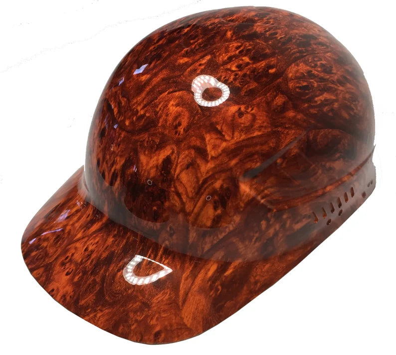 Custom Hydro Dipped Orange Burlwood Bump Cap