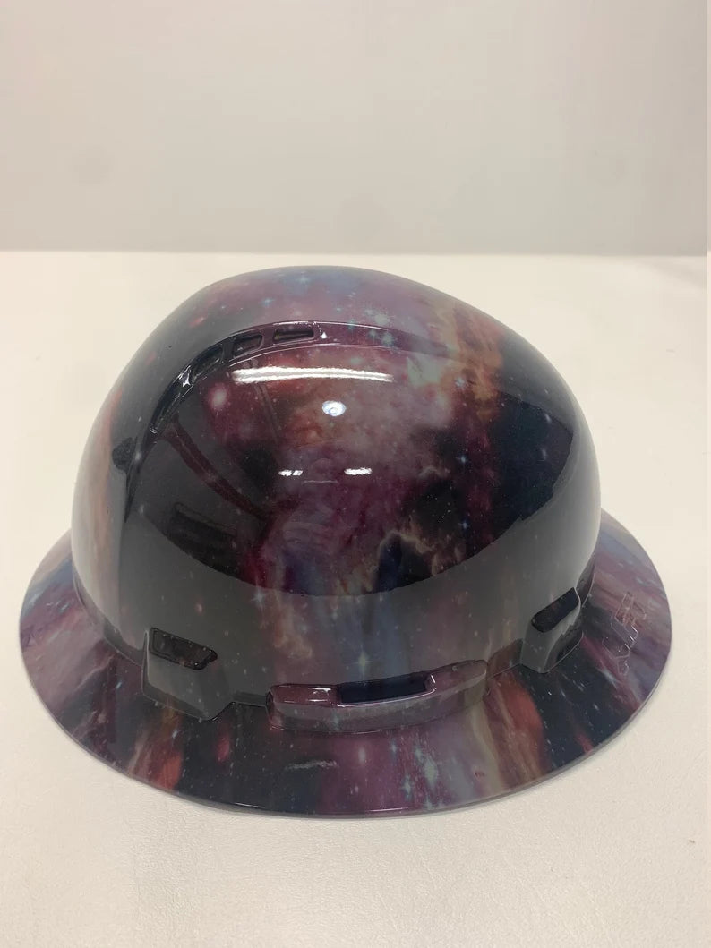 Hydro Dipped Galaxy Lift Briggs HBFC-7G Full Brim Vented Hard Hat