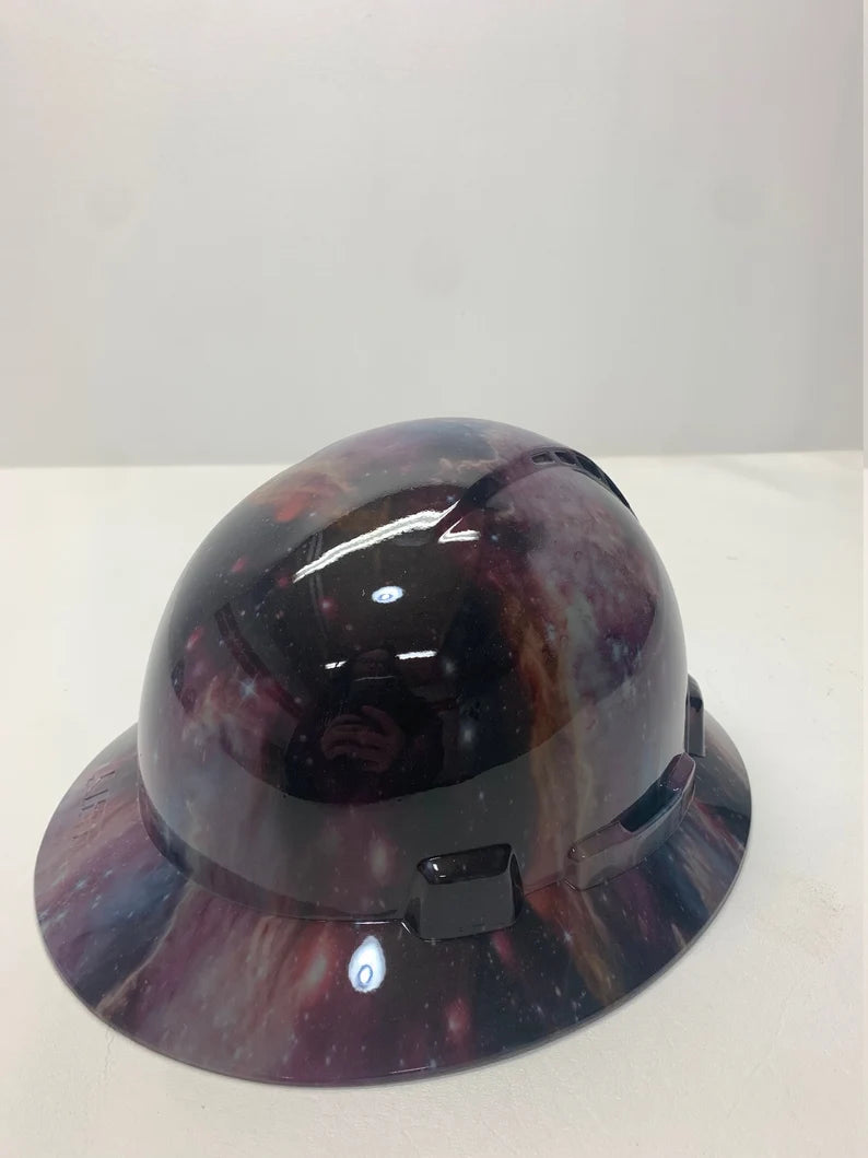 Hydro Dipped Galaxy Lift Briggs HBFC-7G Full Brim Vented Hard Hat