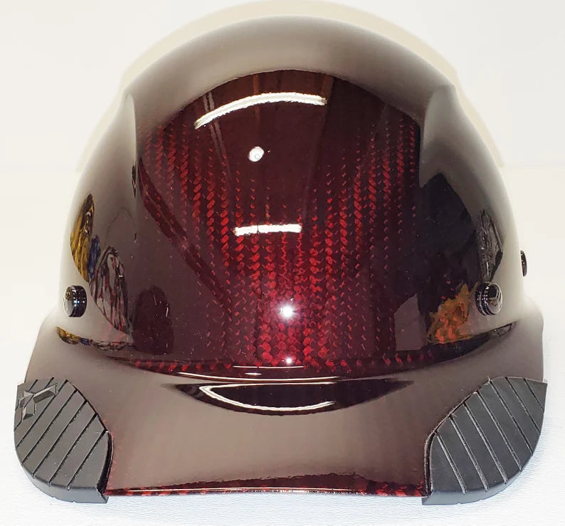 Custom Hydro Dip Translucent Red Carbon Fiber Lift DAX HDCC-17KG Cap Hard Hat