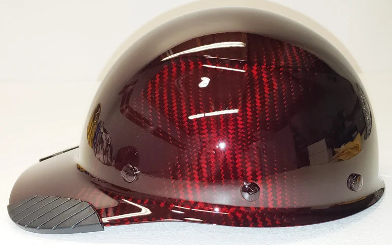 Custom Hydro Dip Translucent Red Carbon Fiber Lift DAX HDCC-17KG Cap Hard Hat