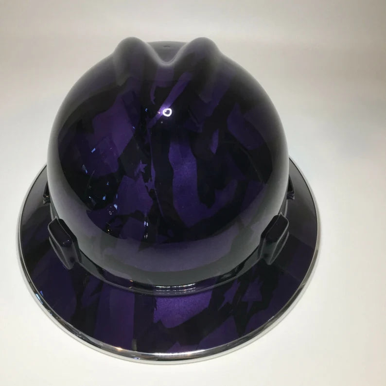 Custom Hard Hat Plum Crazy Purple Midnight American Flags