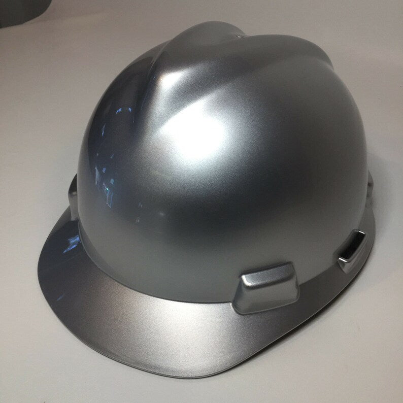 Custom Painted MSA Cap Style Silver Metallic