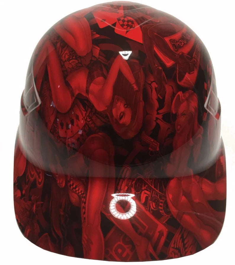 Custom Hydro Dipped Bump Cap Red Naughty Boy