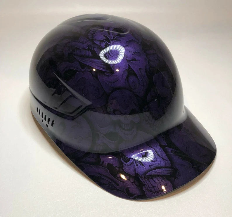 Hydro Dipped Custom Bump Cap Plum Crazy Purple Insanity Skulls