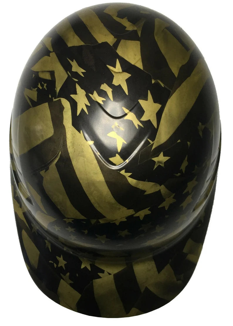 Hydro Dipped Custom Bump Cap Metalic Gold Midnight Flags