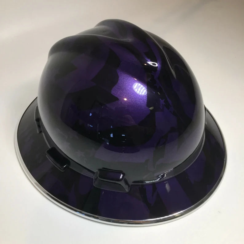 Custom Hard Hat Plum Crazy Purple Midnight American Flags