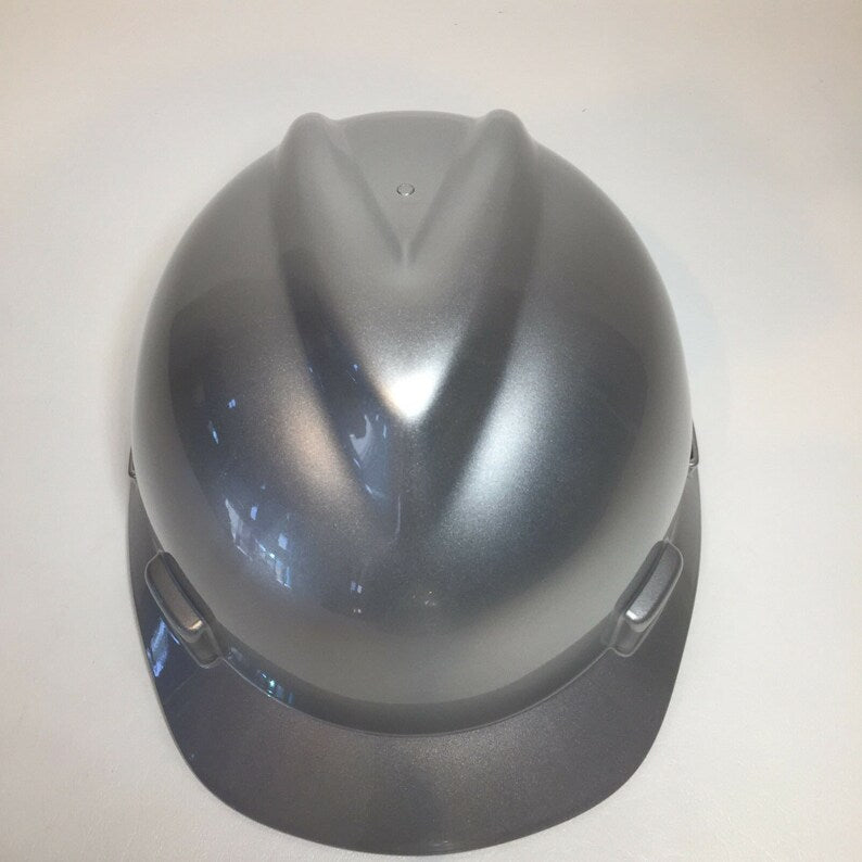 Custom Painted MSA Cap Style Silver Metallic