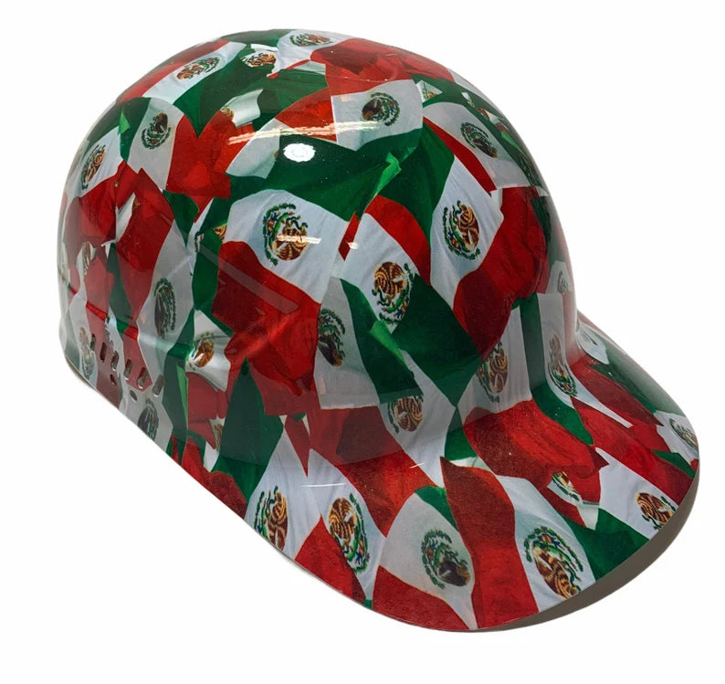 Custom Hydro Dipped Mexico Flag Bump Cap