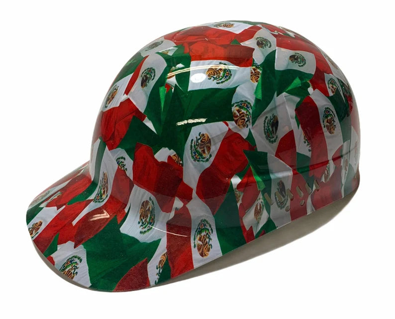 Custom Hydro Dipped Mexico Flag Bump Cap