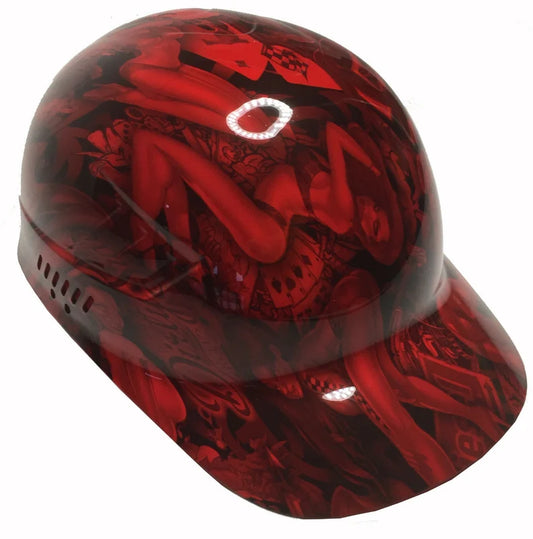 Custom Hydro Dipped Bump Cap Red Naughty Boy