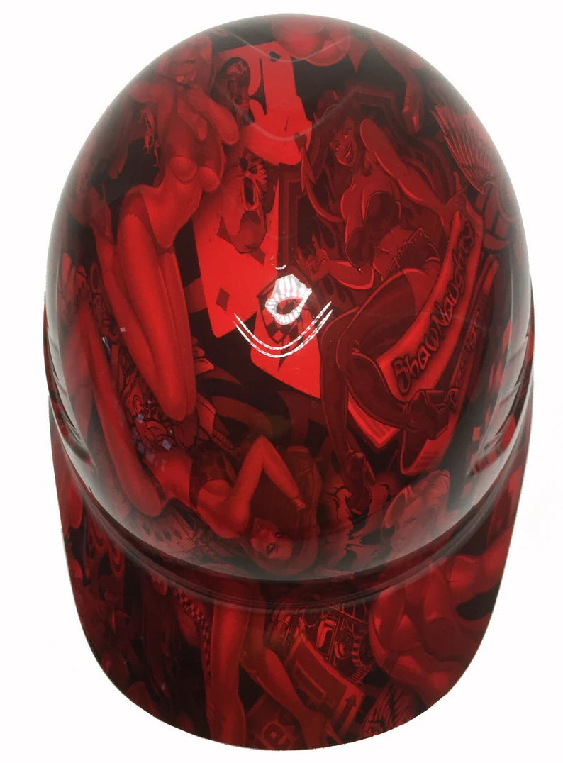 Custom Hydro Dipped Bump Cap Red Naughty Boy