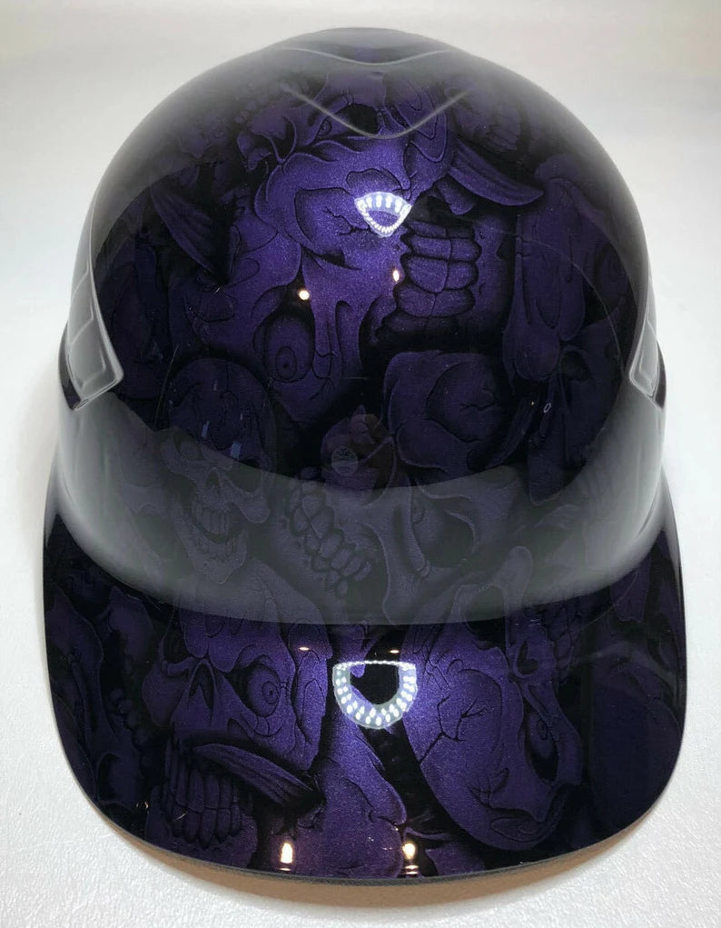 Hydro Dipped Custom Bump Cap Plum Crazy Purple Insanity Skulls