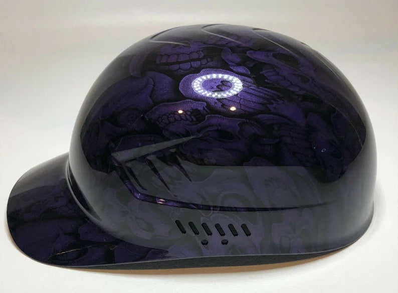 Hydro Dipped Custom Bump Cap Plum Crazy Purple Insanity Skulls