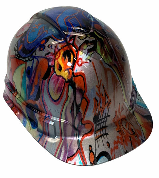 Custom Hydro Dipped Colored Graffiti Ridgeline Cap Style Hard Hat