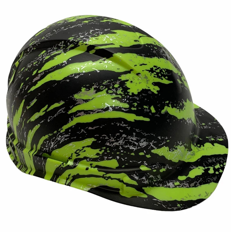 Hard Hat Ridgeline Cap Style Custom Hydro Dipped Hi Vis Green Marble Splash