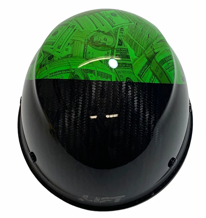 Custom Hydro Dipped Black and Green 100 Stacks Lift DAX Fifty 50 Carbon Fiber HDC50C-20GC Cap Style Hard Hat